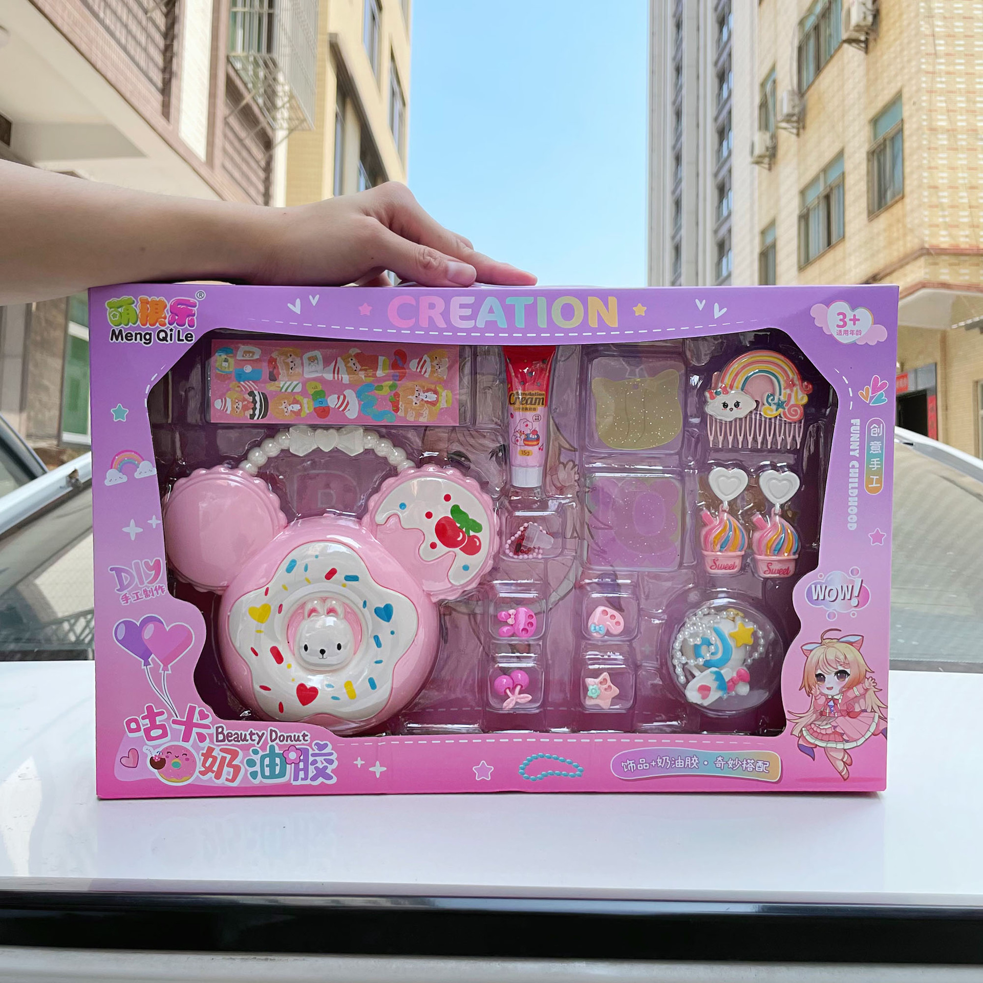 Niños Gokka crema pegamento joyería para niñas con bolsas DIY lindas donuts juego juguetes regalos al por mayor