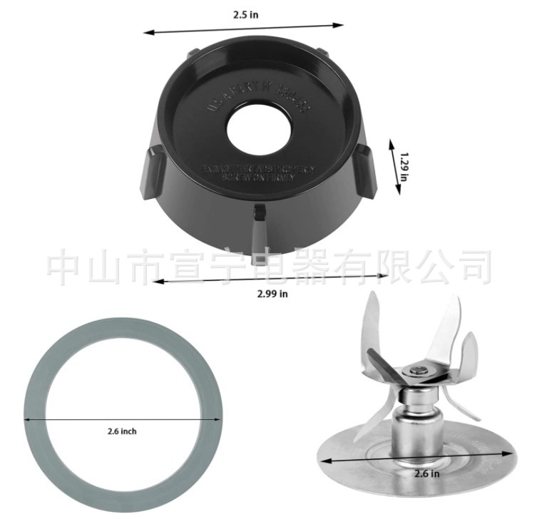 Accesorios de máquina de jugo de venta caliente de comercio electrónico transfronterizo Acero inoxidable 4 / 6 página cuchillo base compatible con Osterizer y Osterizer
