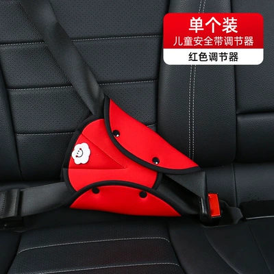 Seat belt shoulder pad Adjuster and Shoulder Pad - childrens-safety-belt-regulator-single-pack-red