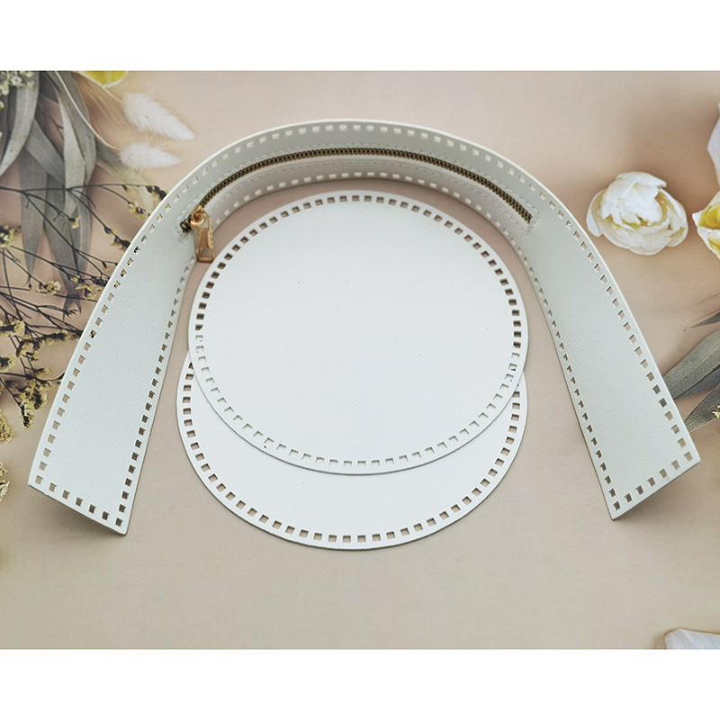 (화이트 라운드) 가죽 메쉬 3 피스 세트