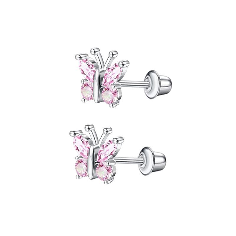 Stainless Steel Micro Inlaid Zircon Star Butterfly Ear Bone Nail Thread Fashion Ear Stud Earrings Set detail image 10
