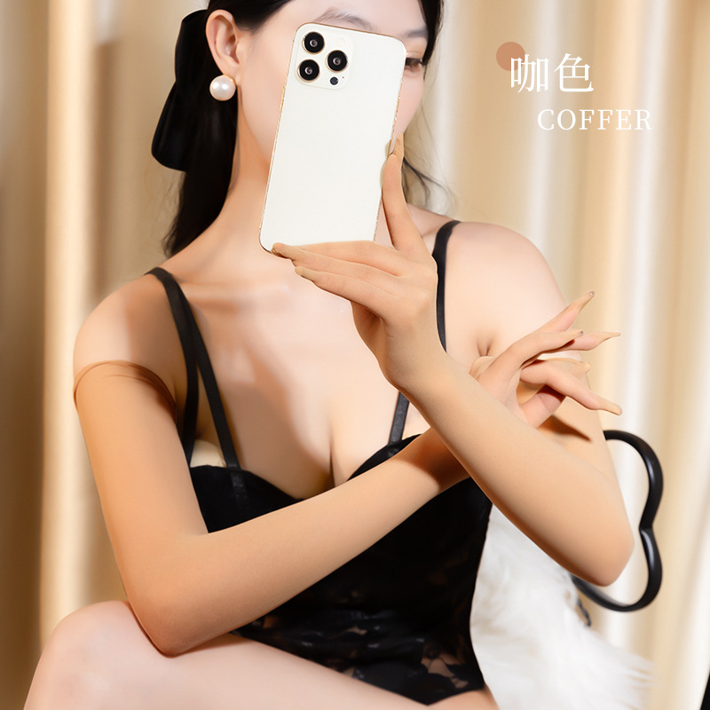 3d超薄シームレス手袋趣味5本指ストッキングセクシー分指黒糸腕カバー長袖日焼け止め花嫁ウェディングドレス
