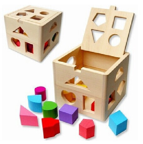 蒙氏早教十三孔智力盒形状配对积木宝宝儿童1-3岁形状益智力玩具