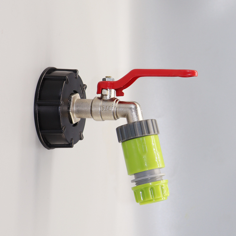 Accesorios de barril de tonelada transfronteriza tonelada adaptador de barril de tonelada interruptor de barril de latón IBC grifo de barril de 1/2 pulgada