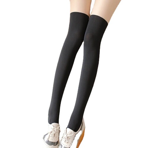 Spring and autumn color-blocked over-the-knee rompers Japanese style thin and durable women's fake stitching high stockings