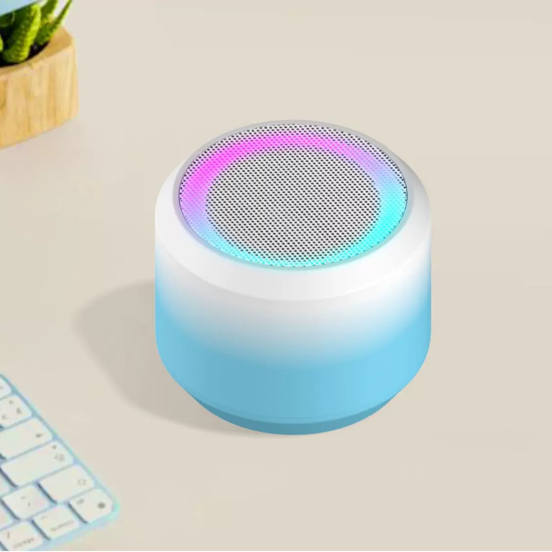 跨境新品无线蓝牙音箱便携式rgb灯低音炮小音响户外渐变色批发
