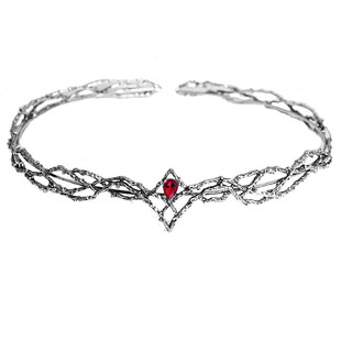 European and American Hobbit King Thrandir Water Drops Retro Silver Styling Large Size Round Crown Headband Inlay Diamond