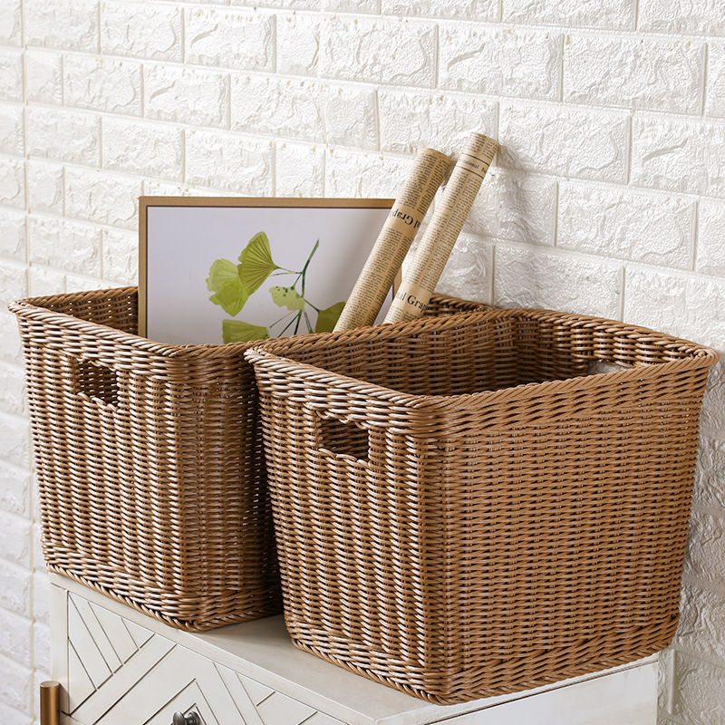 Cesta de almacenamiento de ropa sucia imitación de tela de caña hoteles residenciales toallas de baño cesta de lavandería ropa de lavandería cesta de ropa sucia