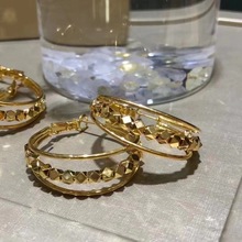 18K金蹦迪耳扣 AU750耳饰精品彩金不脱模蹦迪珠耳圈黄金珠宝批发