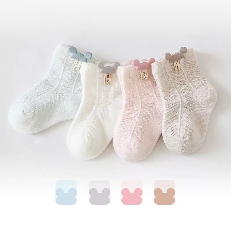 Source Factory Baby Socks, Summer Thin Mesh Breathable Type a Standard Baby Anti-Mosquito Socks, Support Customization