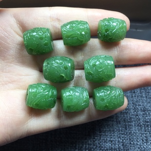 Jade Wholesale Natural Hotan Jasper Bucket Bead Yang Green Hotan Jasper Bucket Bead Diy Accessories Accessories