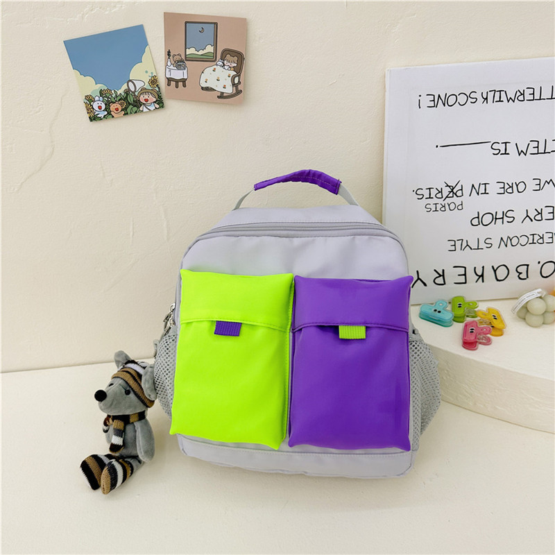 2023 moda lindo mini mochila nueva pequeña mochila de los niños frescos contraste color moda Escuela Primaria estudiante mochila