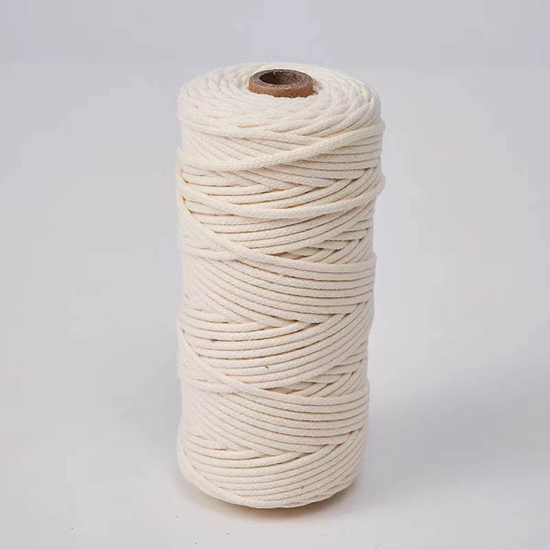 Cuerda de algodón con núcleo de 3mm, ropa de bricolaje, decoración de textiles para el hogar, cordón de algodón, cuerda tejida, tapicería de color, cuerda de algodón con corazón