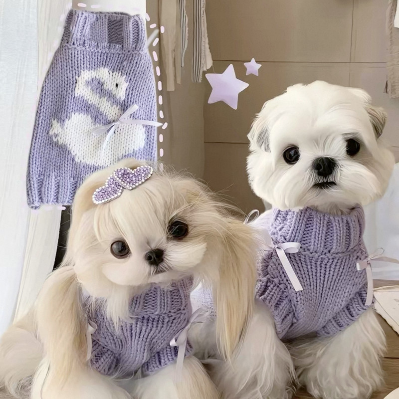 Teddy Knitted Sweater Teddy Small Dog Cat Bichon Frize Dog Clothes Autumn Schnauzer Pomeranian Autumn and Winter Clothing