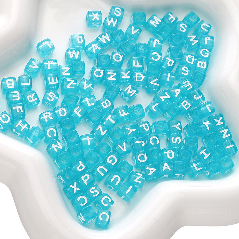 Lake blue 6x6mm 100pcs/pack