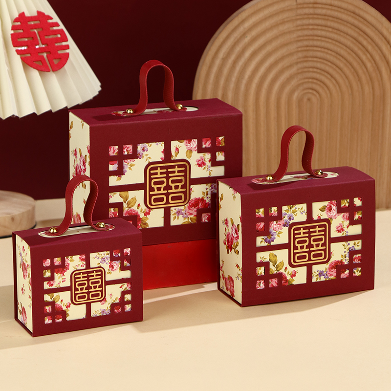 Caja de dulces de boda atmósfera caja de regalo de dulces portátiles caja de embalaje de boda caja vacía caja de cartón bolsa de dulces de boda