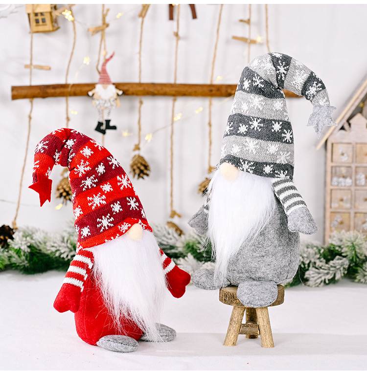 Christmas Five-pointed Star Snowflake Knitted Hat Rudolph Decoration Wholesale Nihaojewelry display picture 7