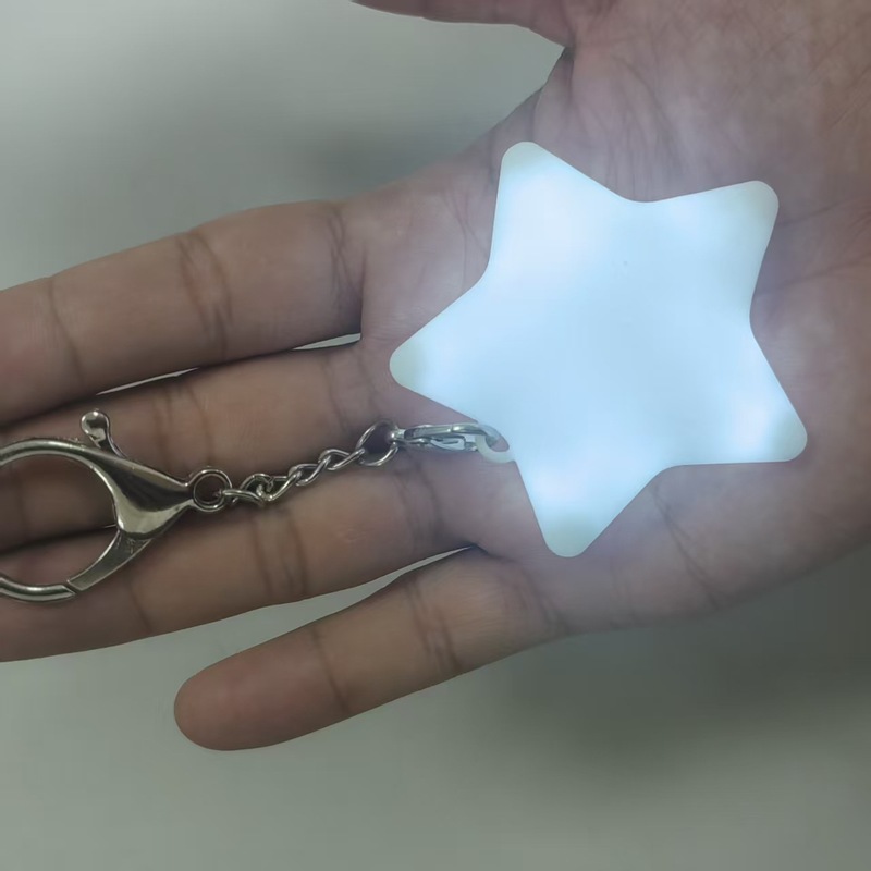 心形感应灯LED触摸钥匙扣挂件礼物学生挂件小夜灯包包寻物灯星形|undefined