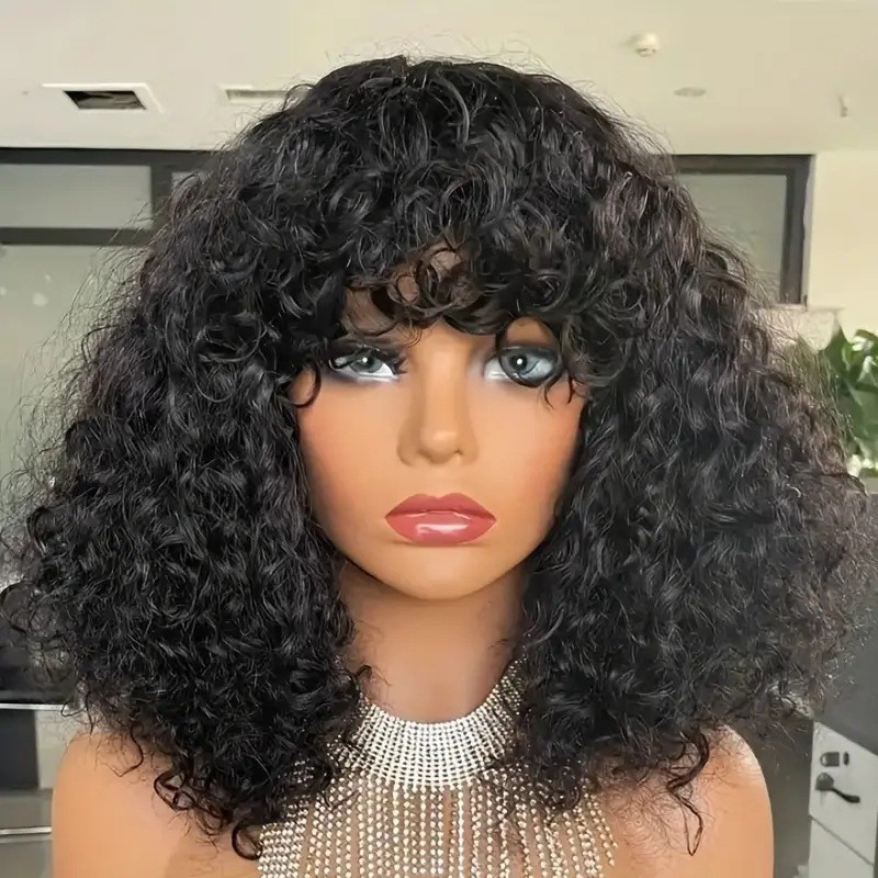 Transfronterizos nuevas pelucas de moda para mujeres africanas pelucas de cabello rizado corto tubo de cabello rizado pequeño cabello rizado fibra química wig