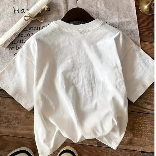 Cross-border foreign trade clothing 2025 summer new men and women short-sleeve T-shirts trendy brand casual fashion tops couple set