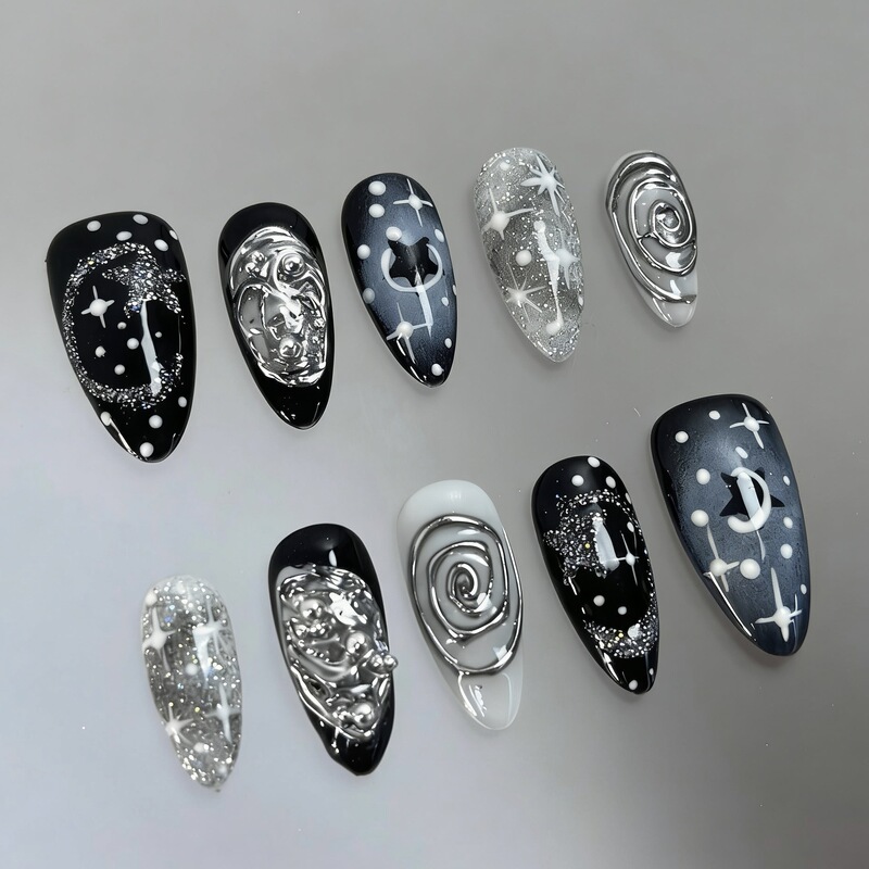 Dark Sweetheart American Style Spicy Girl Nail Art Niche Y2K Sweet Cool High-End Girly Nail Stickers with Atmosphere