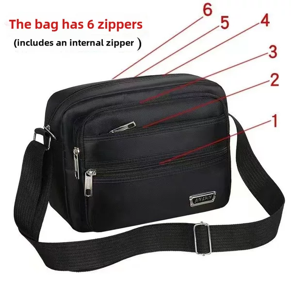 New Casual Shoulder Bag, Business Collection, Crossbody Bag, Men's and Women's Multi-Layer Cashier Bag, Casual Large-Capacity Travel Bag