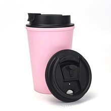 廠家直銷便攜商用咖啡杯350mlPP雙層耐高溫隨手杯女可印刷圖案