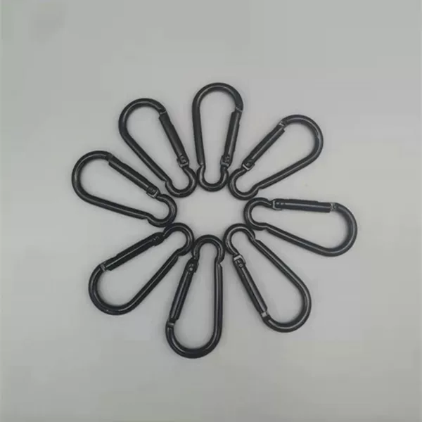 No. 5 gourd type all black 46mm carabiner outdoor aluminum alloy hanging buckle tent backpack Quick hanging metal buckle wholesale