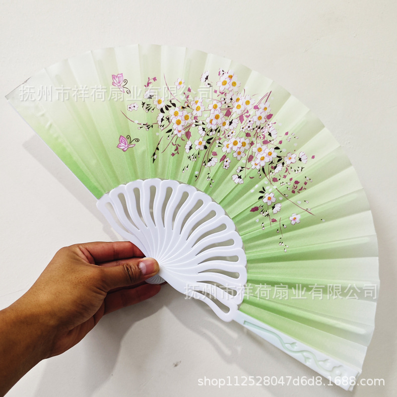 Abanico Plegable de Plástico Estilo Chino para Mujer, Abanico Plegable para Disfraces de Verano, Abanico Plegable para Danza y Espectáculos al por Mayor