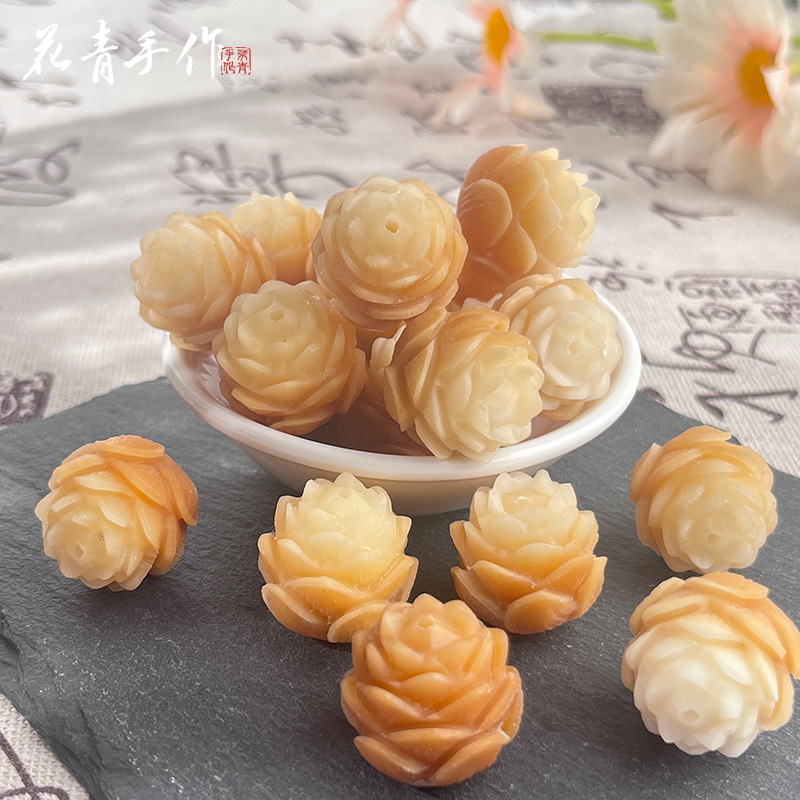 화이트 보디 루트 DIY 액세서리 비즈 부처님 구슬 보디 루트 연꽃 구슬 조각 연꽃 구슬