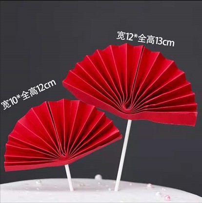 Chinese style crane and auspicious cloud cake inserts, golden acrylic cake inserts, flags, three-piece set, dessert table decoration