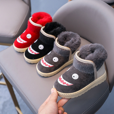 冬季儿童雪地靴儿童短靴男女宝宝加绒棉鞋学生短靴小童保暖靴冬季