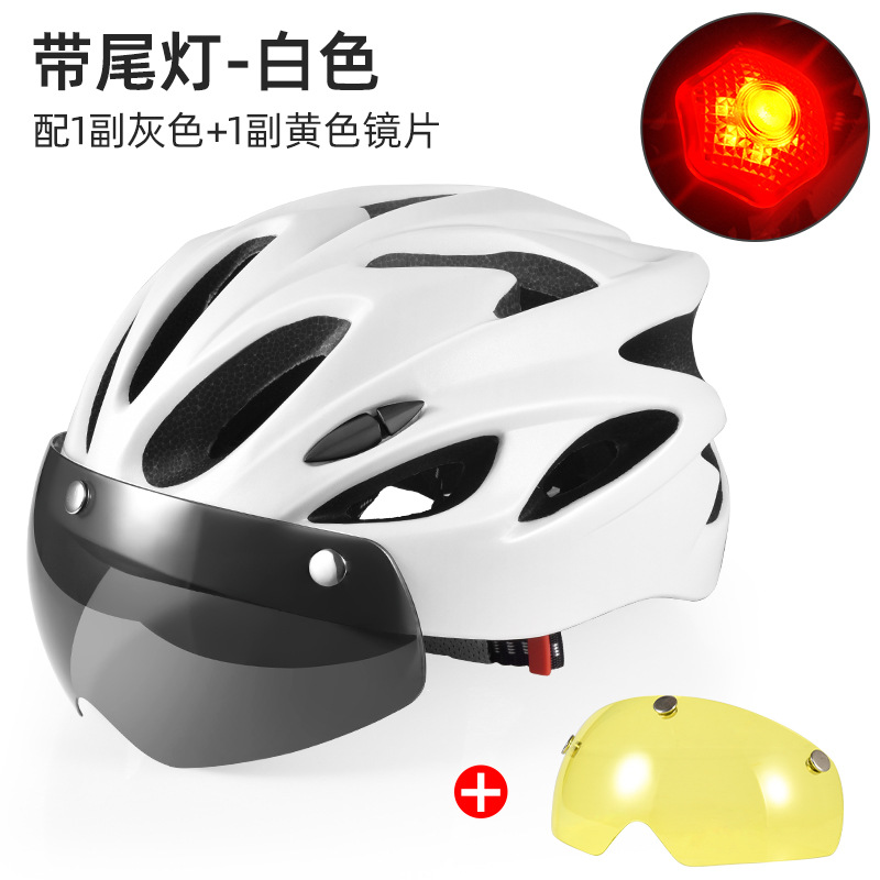 Casco de bicicleta de montaña de verano de los hombres bicicleta de carretera gafas de succión magnética casco de equitación con luz trasera sombrero de seguridad equipo