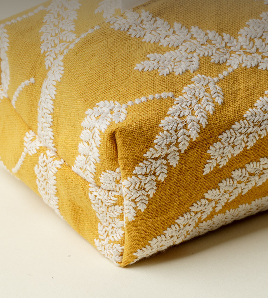 Ino Kiyomatsu embroidered wheat ear pattern tissue box, double-layer fabric tissue box, car and home storage box, tissue cloth bag