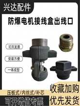 防爆电机接线盒压板式 喇叭口内螺纹出线口进线口内螺纹挠性管接