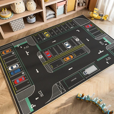 Avtomobil döşəmə paspasları — Lot Play Mat for Kids, Parent-Child - parking-lot-mat-5-80120cm-crystal-velvet