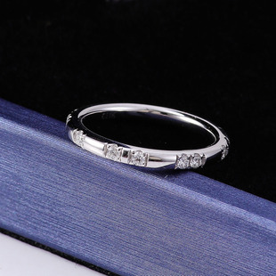 Cross-border Explosions Ring Couple's Pair Ring Simple Extremely Fine Index Finger Tail Ring Inlay Cultivated Diamond Ring Jewelry