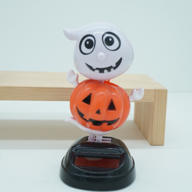 Decoración de muñecas de automóviles de energía solar de Halloween fiesta de fantasmas agitando animales interiores y exteriores decoración de fiesta de patio Día de los muertos