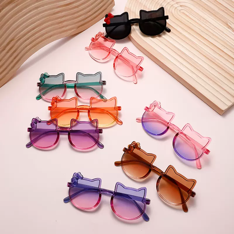 新款可爱猫耳朵儿童太阳镜夏季防晒遮阳眼镜时尚宝宝防紫外线墨镜