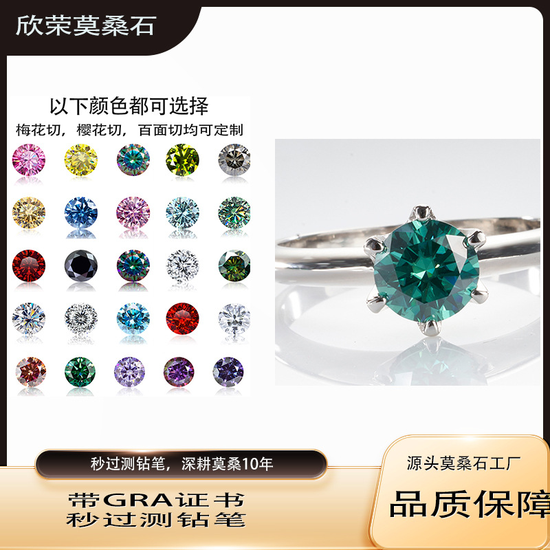 925 anillo de plata esterlina para mujeres de seis garras color D 1 quilate anillo de boda de piedra roja para enviar a su novia anillo de boda