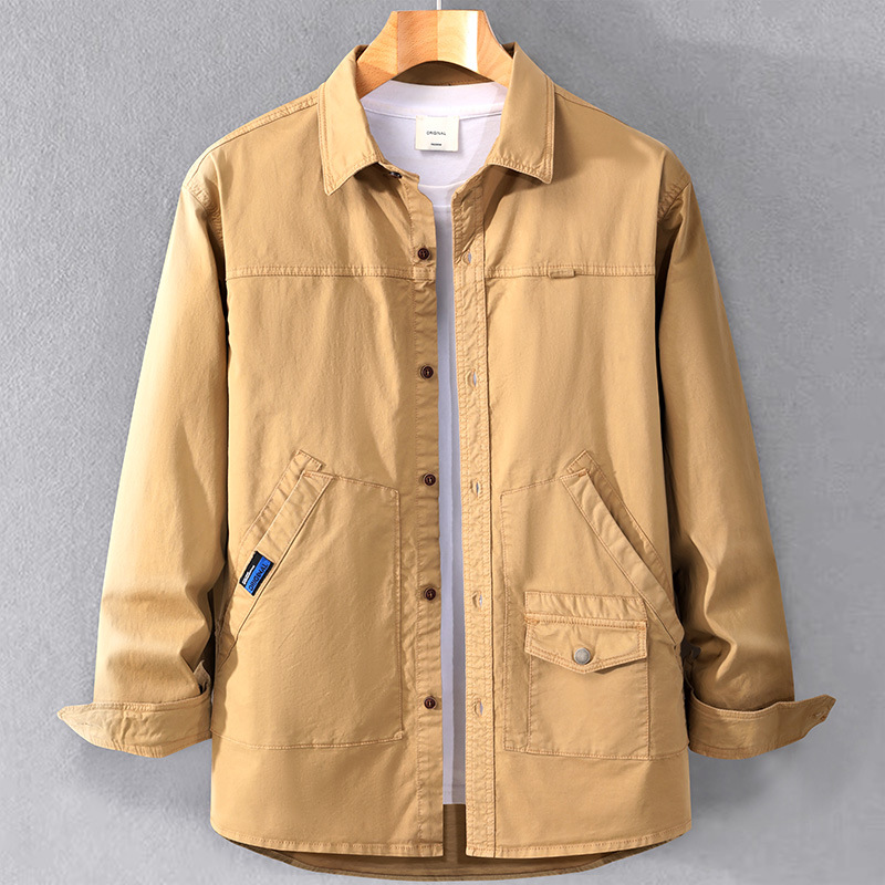 Autumn men's new Korean-style trendy all-matching workwear shirt coat cross-border exclusive for Amazon 825