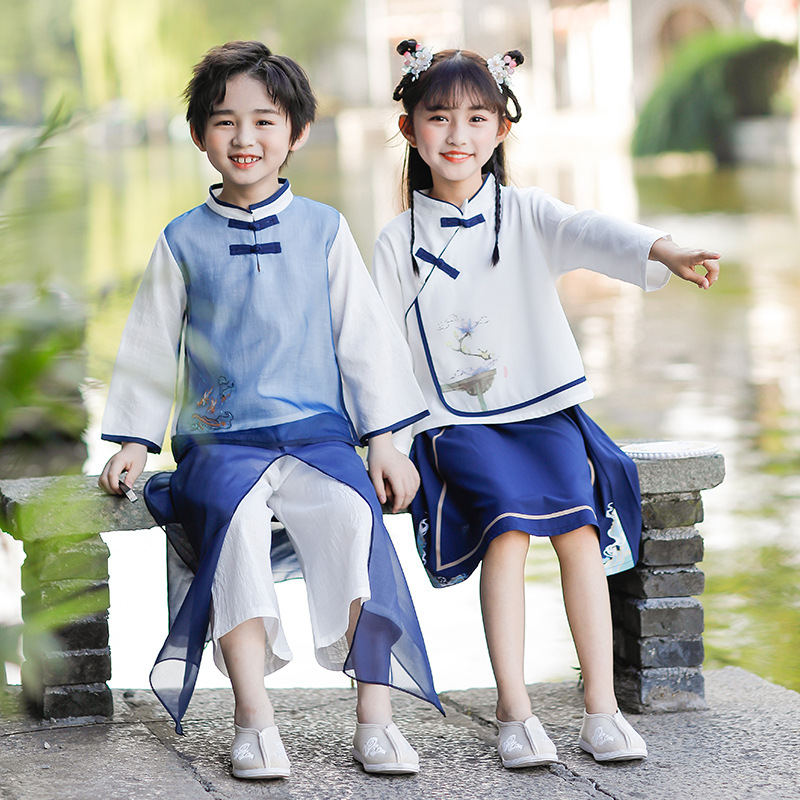 Kindergarten clothes 2021 Autumn new pattern children Hanfu ancient costume men and women costume Chinese style Class clothes