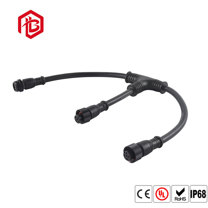 厂家供应3芯焊接式大功率防水接头Y型三通白色航空插头