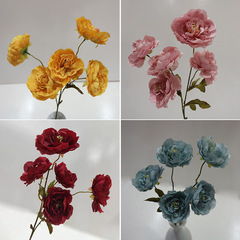 Wedding Simulation Flowers Silk Peony 5-Head Artificial Flower Bouquet Arrangement Decoration Flower Art Indoor Decor Home Flower Arrangement