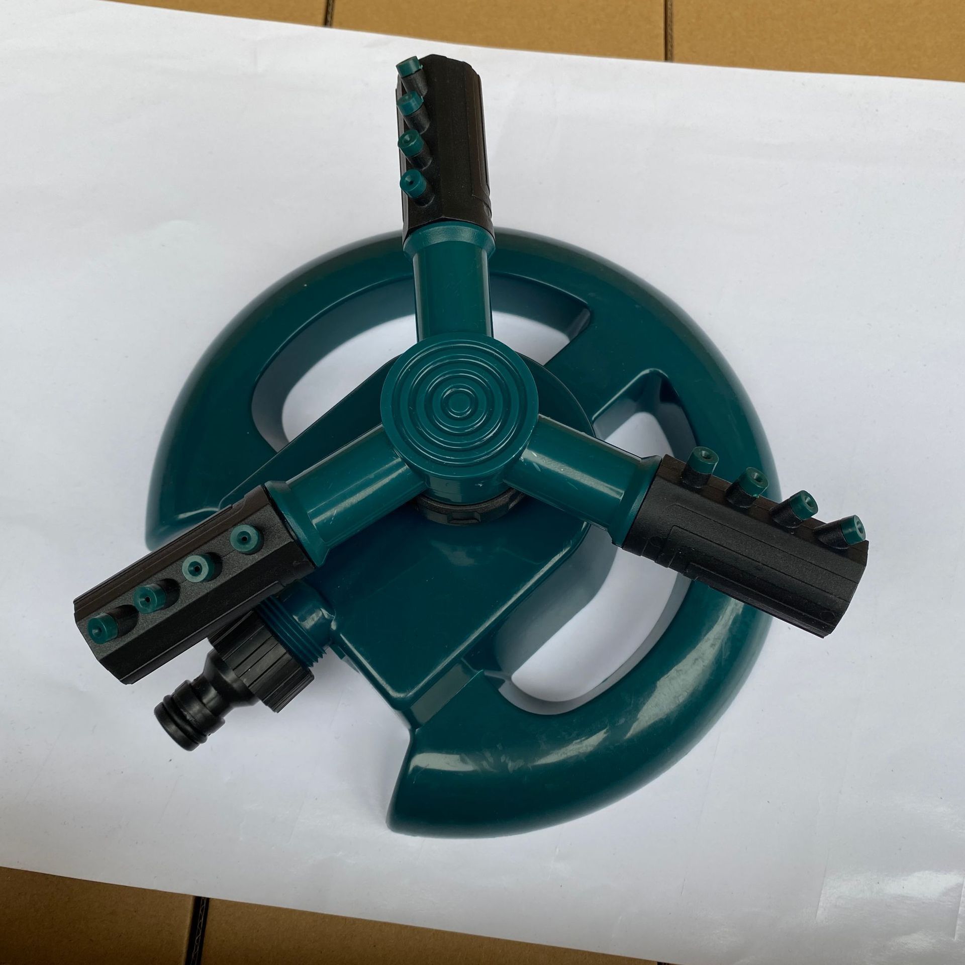 rociador de media luna 360 grados rotación rociador de tres horcos grande para jardín de riego agrícola rociador césped enfriamiento