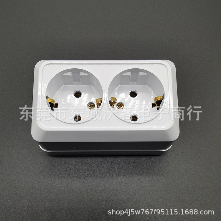 出口欧式插座 欧规插座 两圆脚插座 二位欧式明装插座 韩国插座