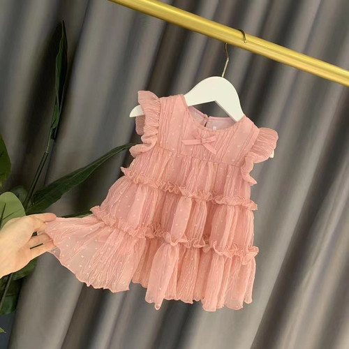 Girls' 2025 Summer Dresses for Baby Girls Princess Dresses Trendy Puffed Dresses for Young Children Baby Dresses Thin Version