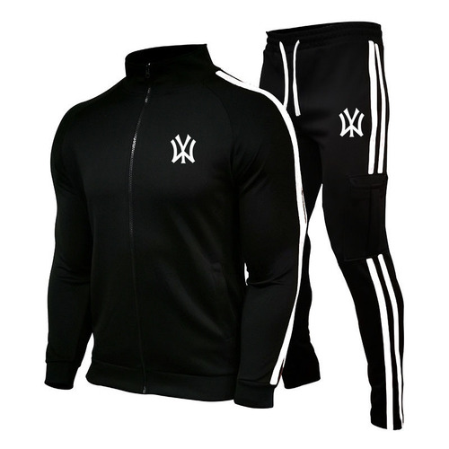 New Men's Cardigan Stand-Neck Sports Suit—Green Sportswear Casual Slim-Fit Two-Piece Running Sports Set