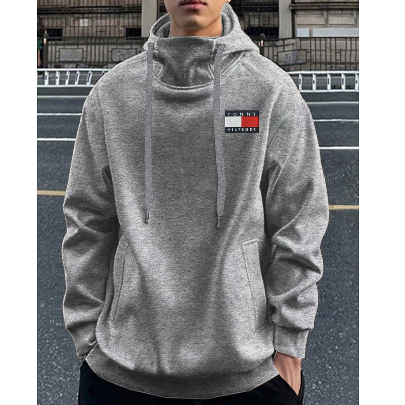 Autumn Men's Embroidered Icon Cross-Border Fashion Versatile High-Neck Sweatshirt Trendy Brand Loose Casual Drop-Shoulder Hooded Sweatshirt Autumn Men's Embroidered Icon Cross-Border Fashion Versatile High-Neck Sweatshirt Trendy Brand Loose Casual Drop-Shoulder Hooded Sweatshirt