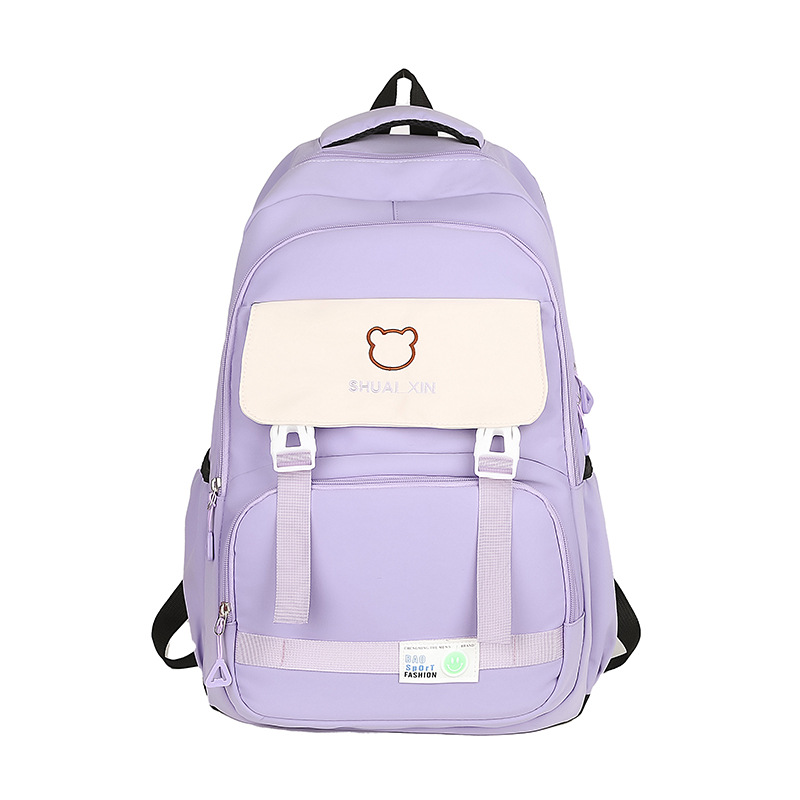 Nueva mochila coreana para mujeres de color contrastante, mochila de estudiantes de primaria y secundaria de gran capacidad, mochila de viaje simple
